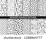 memphis seamless patterns.... | Shutterstock .eps vector #1288864777