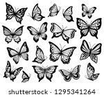 Drawing Butterflies. Stencil...
