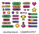 pixel game buttons. games ui ... | Shutterstock .eps vector #1368941957