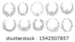 hand drawn round floral frames. ... | Shutterstock .eps vector #1542507857