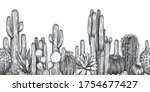 Hand Drawn Cactuses. Sketch...
