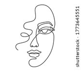 one line face. minimalist... | Shutterstock .eps vector #1773645551