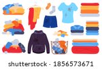 dirty and clean clothes. flat... | Shutterstock .eps vector #1856573671