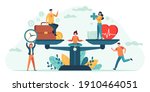 health and work on scales.... | Shutterstock . vector #1910464051