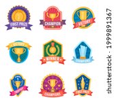 champion emblems. trophy cups... | Shutterstock .eps vector #1999891367