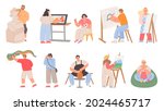 flat artist people  painter ... | Shutterstock .eps vector #2024465717