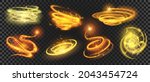 shiny gold magic spirals and... | Shutterstock .eps vector #2043454724