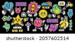 retro cartoon stickers with... | Shutterstock .eps vector #2057602514