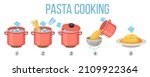 boil pasta recipe  instruction... | Shutterstock .eps vector #2109922364