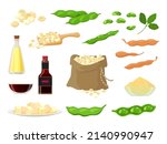 cartoon soy product  oil  milk  ... | Shutterstock .eps vector #2140990947