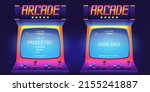 Arcade Game Screen. 80s Retro...