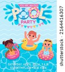 pool birthday party invite... | Shutterstock . vector #2164416307