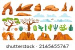 desert cactus ant rocks.... | Shutterstock .eps vector #2165655767