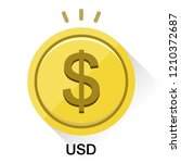 usa dollar usd money. gold coin ... | Shutterstock .eps vector #1210372687