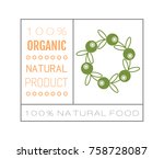 organic food. badge  label for... | Shutterstock .eps vector #758728087