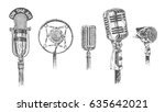 set of microphones isolated on...