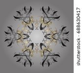vector nice snowflakes on gray... | Shutterstock .eps vector #688630417