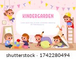 children play together in... | Shutterstock .eps vector #1742280494
