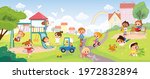 children playing in the park.... | Shutterstock .eps vector #1972832894