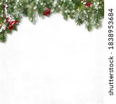 festive border with fir... | Shutterstock . vector #1838953684