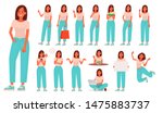 set of character a young woman... | Shutterstock .eps vector #1475883737