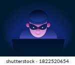internet fraud. hacker behind a ... | Shutterstock .eps vector #1822520654