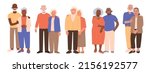 set of cute elderly couples.... | Shutterstock .eps vector #2156192577