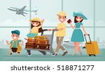 family travel. father mother ... | Shutterstock .eps vector #518871277