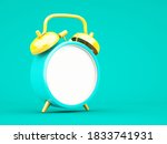 3d rendering blue alarm clock... | Shutterstock . vector #1833741931
