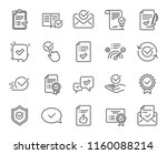 approve line icons. set of... | Shutterstock .eps vector #1160088214