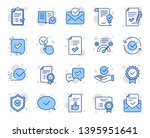 approve line icons. set of... | Shutterstock .eps vector #1395951641