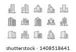 buildings line icons. bank ... | Shutterstock .eps vector #1408518641