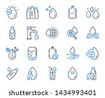 water drop line icons. set of... | Shutterstock .eps vector #1434993401