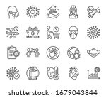 coronavirus line icons. medical ... | Shutterstock .eps vector #1679043844