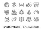 meeting line icons set. people  ... | Shutterstock .eps vector #1736638031