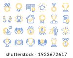 award line icons. set of winner ... | Shutterstock .eps vector #1923672617