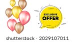 exclusive offer text. balloons... | Shutterstock .eps vector #2029107011