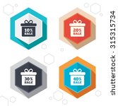hexagon buttons. sale gift box... | Shutterstock .eps vector #315315734