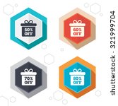 hexagon buttons. sale gift box... | Shutterstock .eps vector #321999704