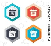 hexagon buttons. sale gift box... | Shutterstock .eps vector #325096517