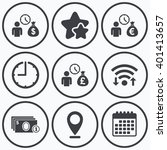 clock  wifi and stars icons.... | Shutterstock .eps vector #401413657