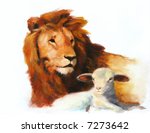 Lion & Lamb Painting