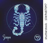 scorpio zodiac sign.... | Shutterstock .eps vector #1069687097