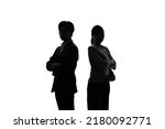 Silhouette of asian businessman ...