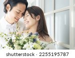 Small photo of Asian couple getting married. Bridal photo