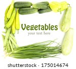 fresh green vegetables isolated ... | Shutterstock . vector #175014674