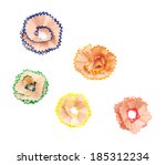 Color Pencil Shavings  Isolated ...