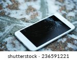 Broken iPhone outdoors