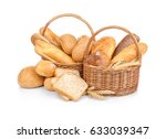 Wicker Basket With Fresh Bread...