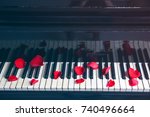 Rose Petals On Piano Keys